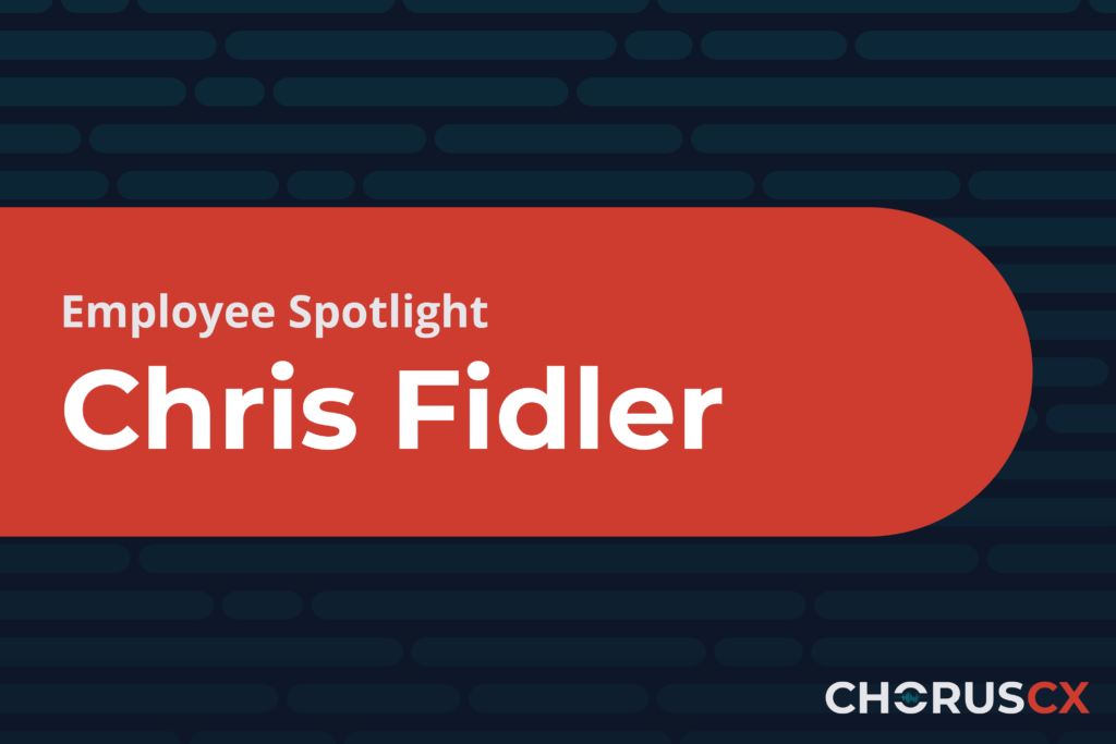 ChorusCX Channel Account Manager Chris Fidler employee spotlight highlighting her telecom career background and role in growing partner and customer relationships