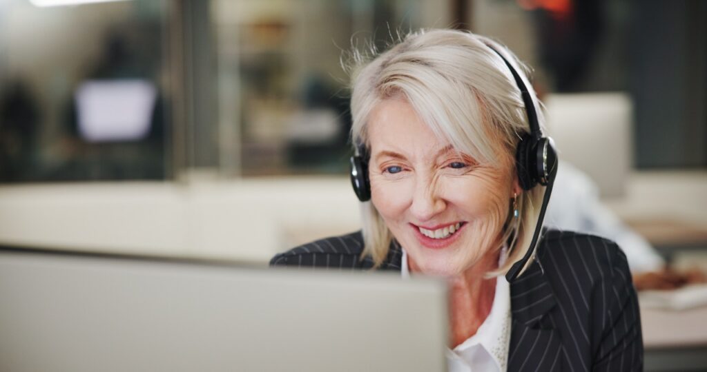 Contact center compliance manager reviewing call recording and call protection monitoring tools