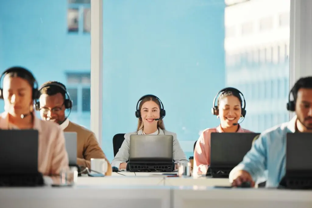 contact center leader reviewing performance metrics from their managed services partner