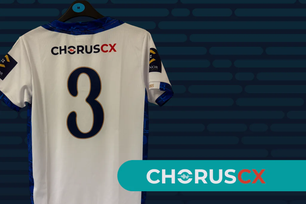 Britannia under-8s football team wearing their new ChorusCX-sponsored kit